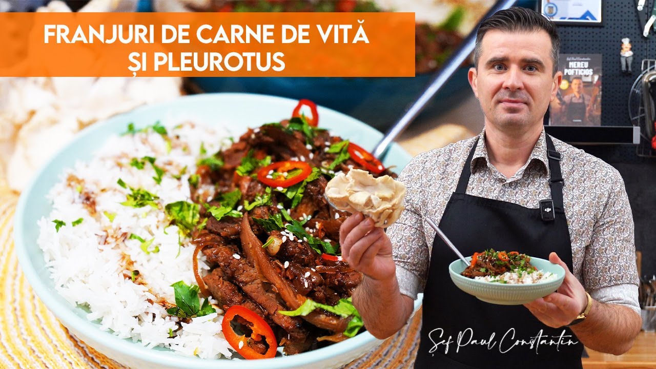 Carne de vită cu pleurotus – o explozie de arome asiatice în farfurie