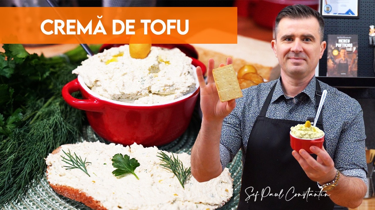 Cremă tartinabilă de tofu cu măsline verzi și verdeață — gata în cinci minute!