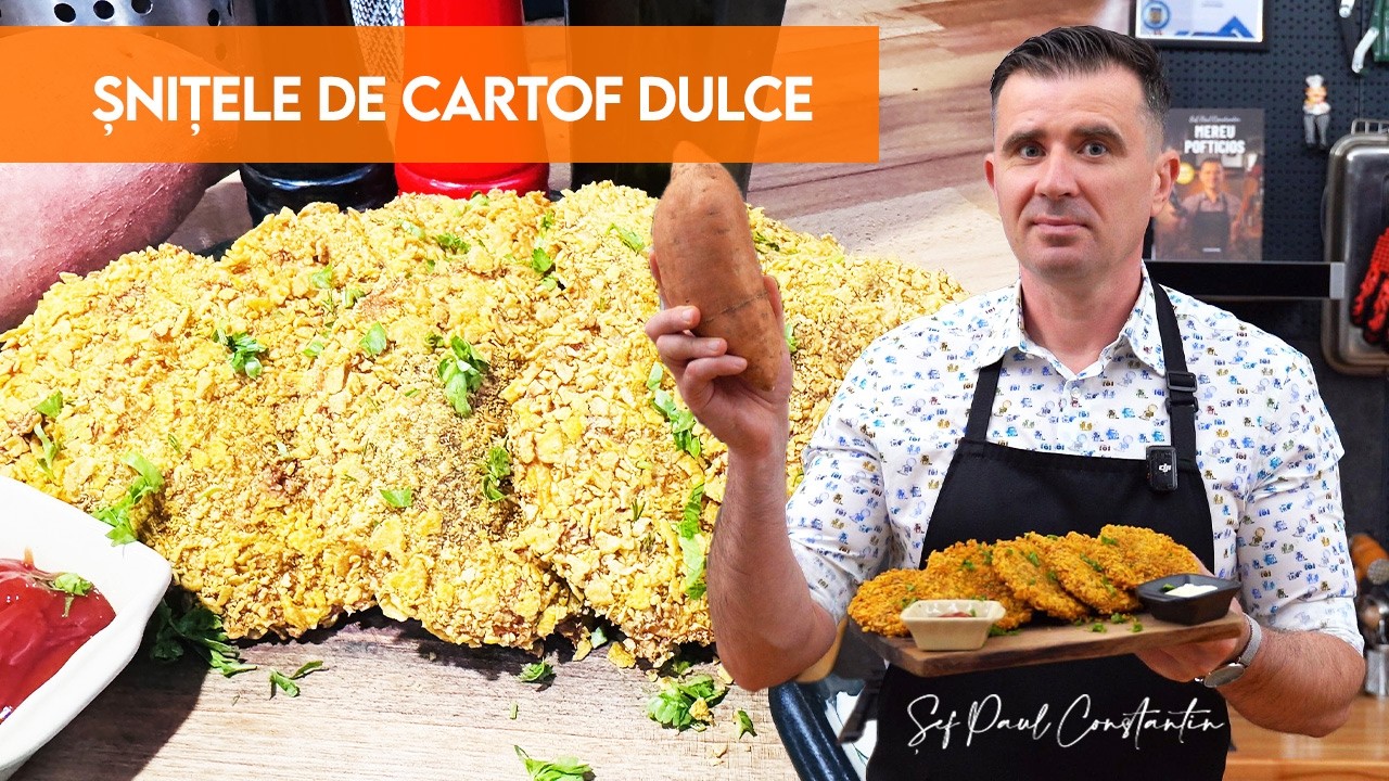 Șnițele crocante de cartof dulce cu fulgi de porumb – rețetă pentru pofticioși