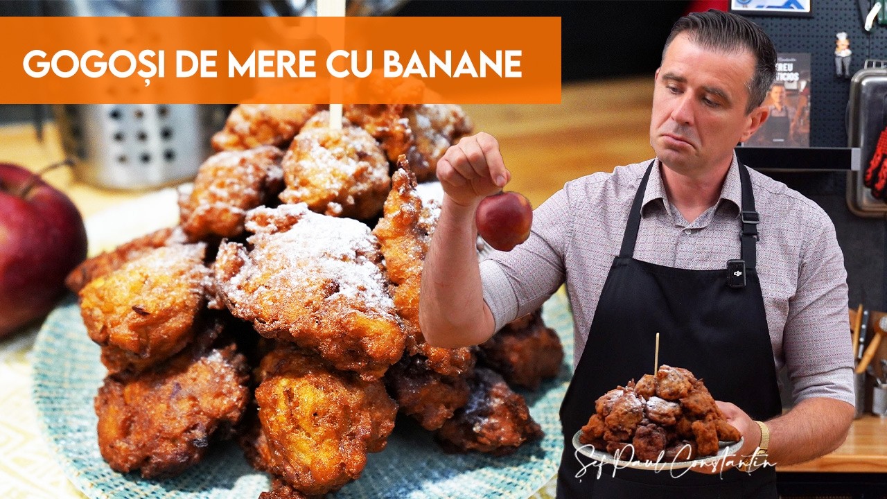 Gogoși cu mere și banane – desert cald și pufos din fructe