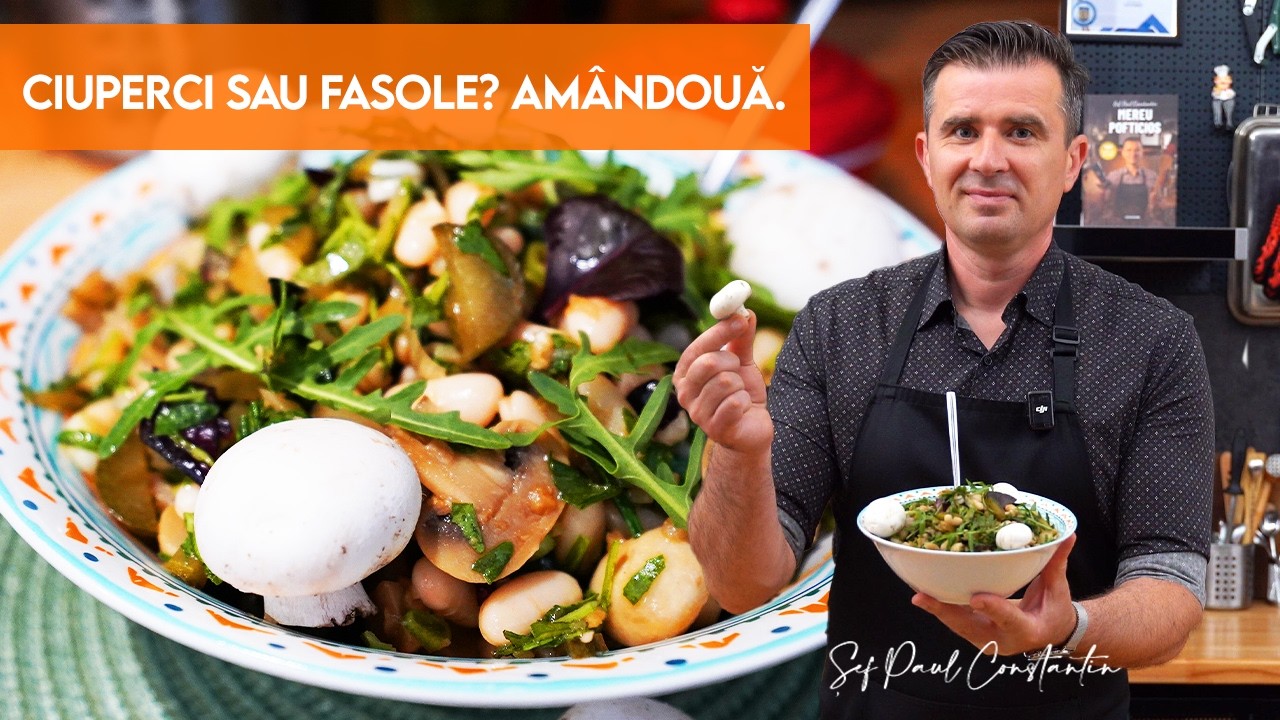 Salată de fasole cu ciuperci – gust savuros, fără compromis