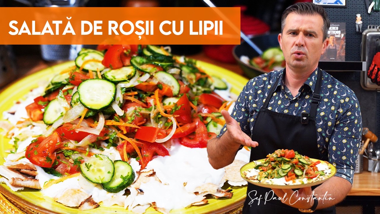 Salată de roșii cu lipie crocantă și sos de iaurt – răsfățul energizant al verii