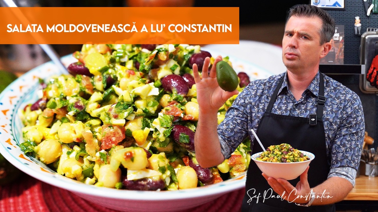 Salată moldovenească cu fasole și năut – rețetă sățioasă și rapidă