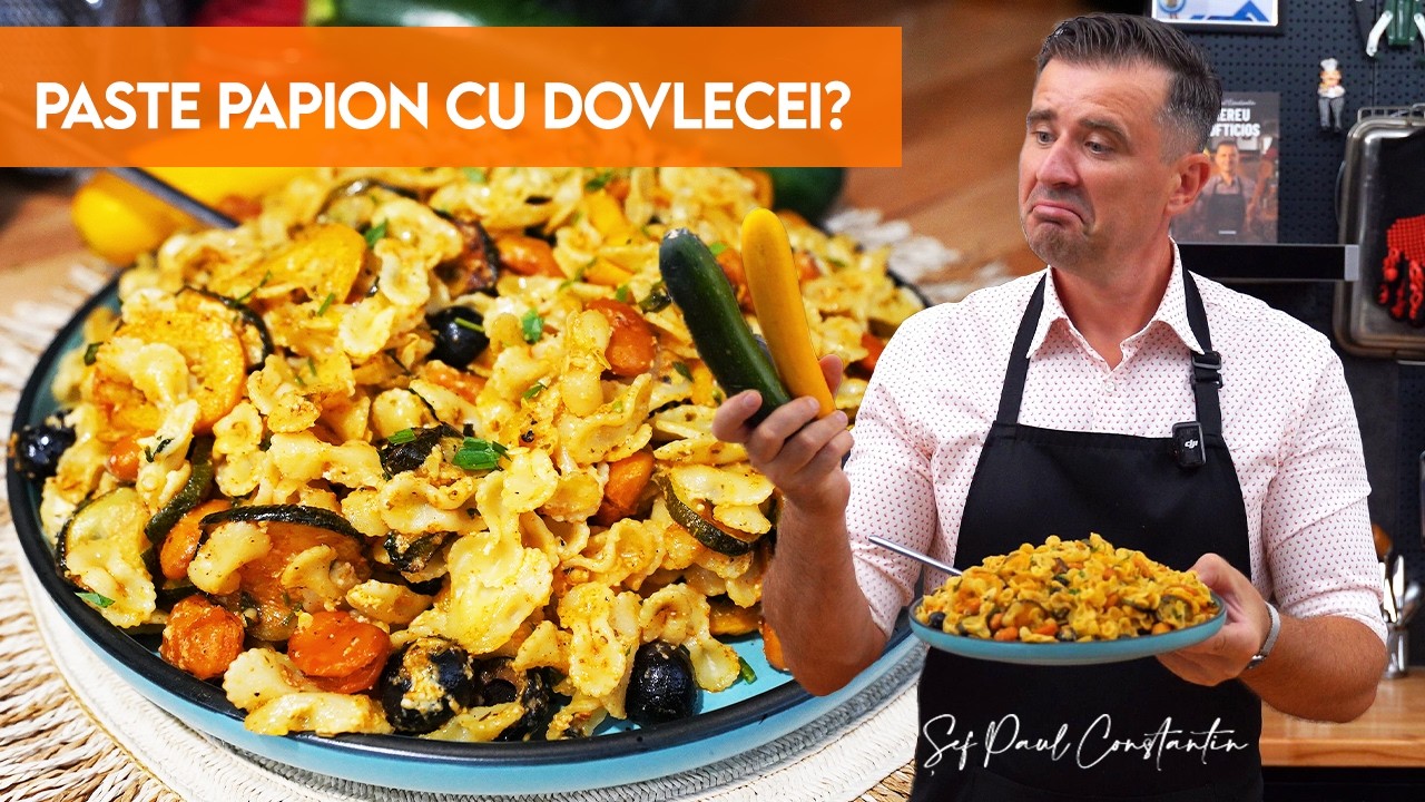 Paste papion cu dovlecel, feta și legume coapte – prospețime și gust!