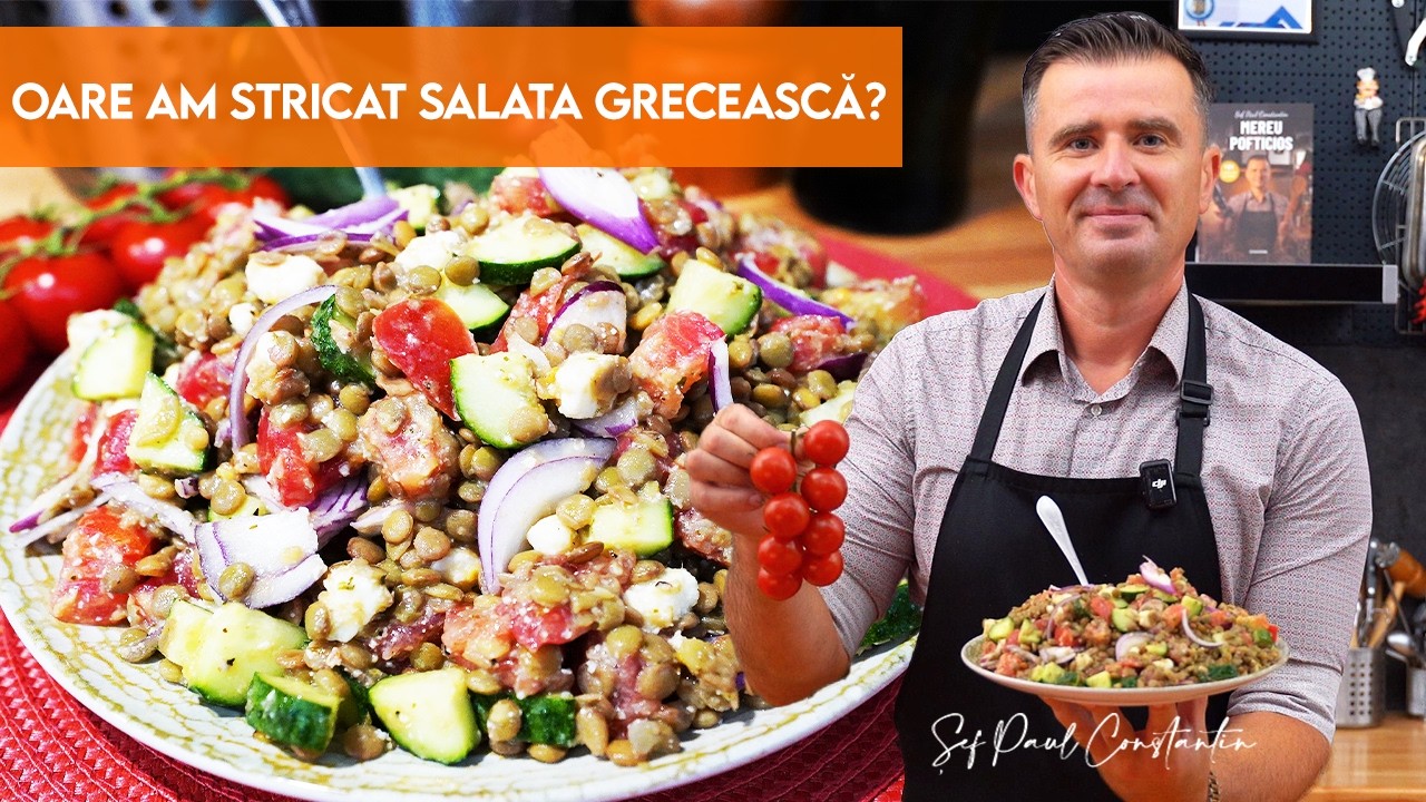 Salată grecească cu linte – reinterpretarea perfectă pentru un prânz rapid